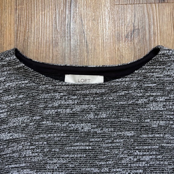 Holiday ready Loft Black & Gray Tweed Look Mini Dress Sz. S (9) - Picture 4 of 6